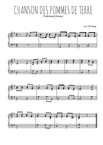 Téléchargez l'arrangement pour piano de la partition de Chanson des pommes de terre en PDF